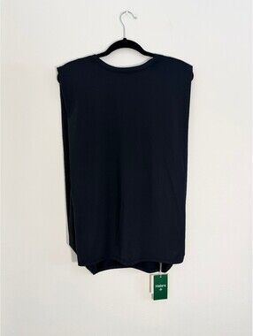 Halara Black Sleeveless Shoulder Pad Active Top XL NWT Oversized Stretch Workout